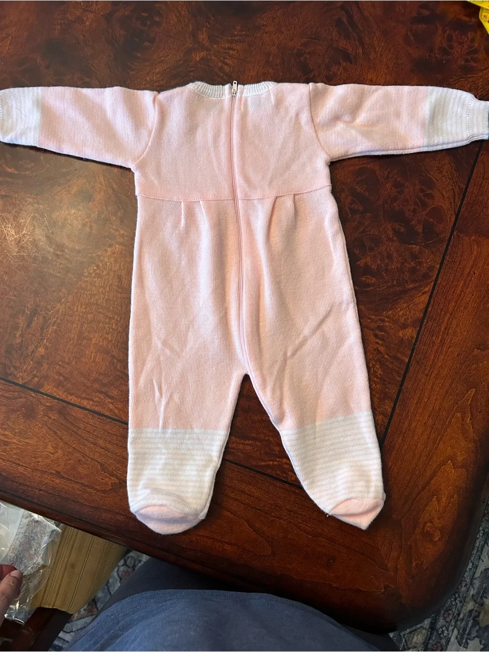 vintage baby kisses baby girl pink sleeper bears 3-6 months knit‎